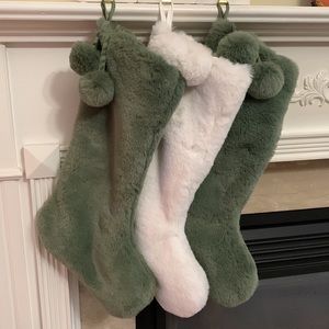 3 Faux Fur Christmas stockings